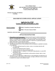 Document preview: Service Employee Application - Rhode Island, 2024