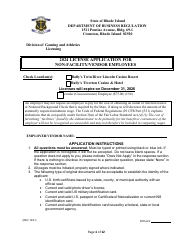 License Application for Non-facility/Vendor Employees - Rhode Island