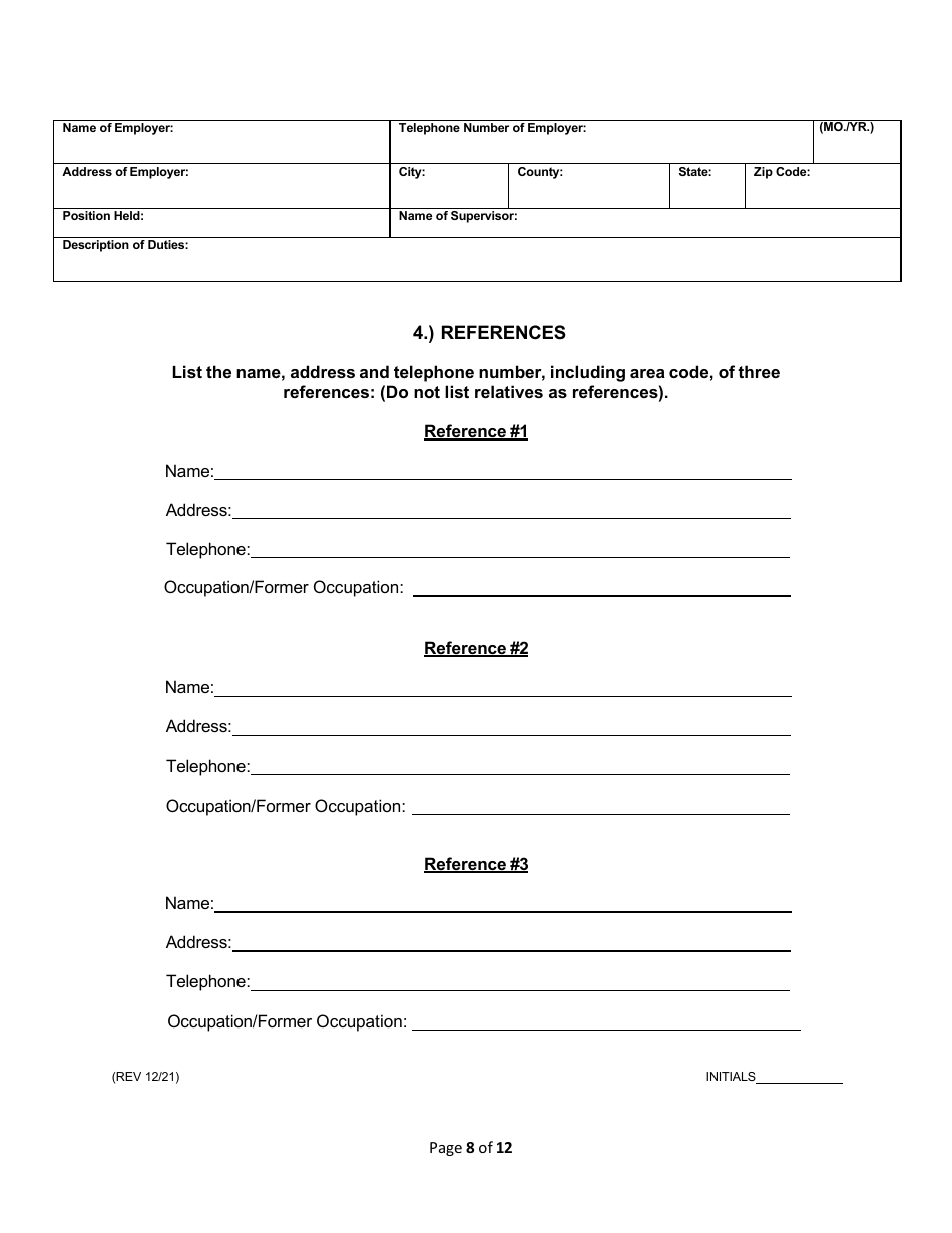 License Application for Non-facility / Vendor Employees - Rhode Island, Page 8