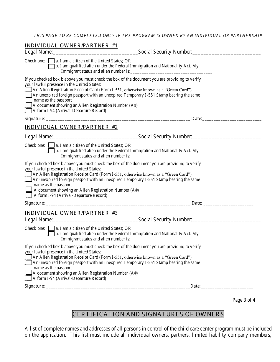 Application for a Child Care Center License - Nebraska, Page 5