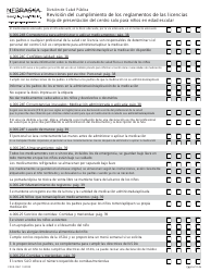 Formulario CRED-0967 Lista De Verification - Revision Del Cumplimiento De Los Reglamentos De Las Licencias - Nebraska (Spanish), Page 10