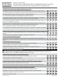 Formulario CRED-0967 Lista De Verification - Revision Del Cumplimiento De Los Reglamentos De Las Licencias - Nebraska (Spanish), Page 13