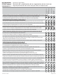Formulario CRED-0967 Lista De Verification - Revision Del Cumplimiento De Los Reglamentos De Las Licencias - Nebraska (Spanish), Page 2