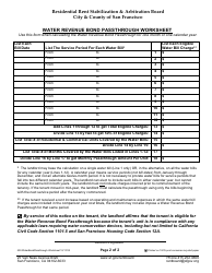 Form 539 Water Revenue Bond Passthrough Worksheet - City and County of San Francisco, California, Page 2