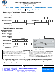 Document preview: Auto Bill Pay/ACH (Automatic Clearing House) Form - Fulton County, Georgia (United States)