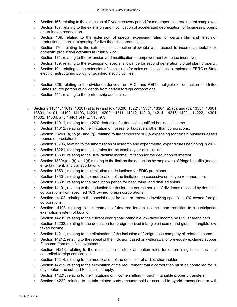 Instructions for Form IC-024 Schedule 4W Wisconsin Subtractions From Federal Income - Wisconsin, Page 6
