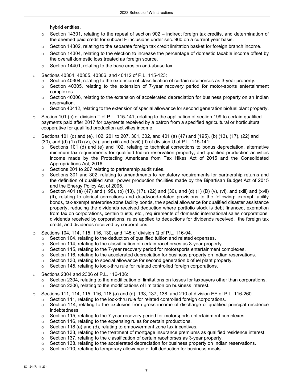 Instructions for Form IC-024 Schedule 4W Wisconsin Subtractions From Federal Income - Wisconsin, Page 7