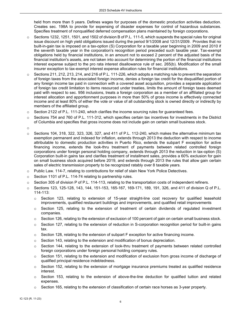 Instructions for Form IC-023 Schedule 4V Wisconsin Additions to Federal Income - Wisconsin, Page 6