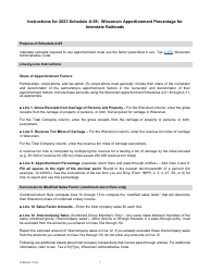 Document preview: Instructions for Form IC-307 Schedule A-09 Wisconsin Apportionment Percentage for Interstate Railroads - Wisconsin