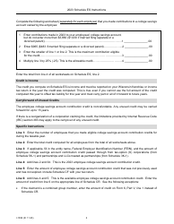 Instructions for Form I-832 Schedule ES Employee College Savings Account Contribution Credit - Wisconsin, Page 2