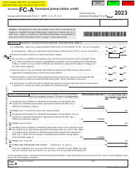 Form I-025 Schedule FC-A Farmland Preservation Credit - Wisconsin