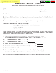 Document preview: Form SPL-01 Model Form - Wisconsin Legislators (For Making Internal Revenue Code Section 162(H) Election) - Wisconsin, 2023