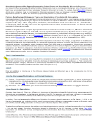 Instructions for Form I-028 Schedule I Adjustments to Convert Federal Adjusted Gross Income and Itemized Deductions to the Amounts Allowable for Wisconsin - Wisconsin, Page 2