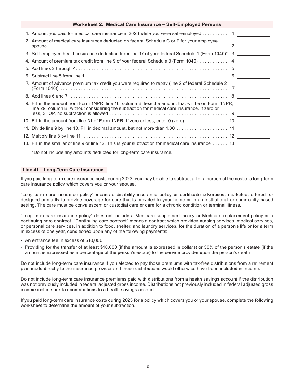 Instructions for Form I-053I Schedule M Additions to and Subtractions From Income - Wisconsin, Page 10