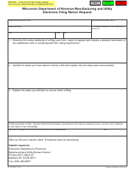 Document preview: Form EFT-102M Wisconsin Department of Revenue Manufacturing and Utility Electronic Filing Waiver Request - Wisconsin