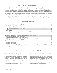 Document preview: Instructions for Form 1CNP, IP-031 Composite Wisconsin Individual Incom - Wisconsin