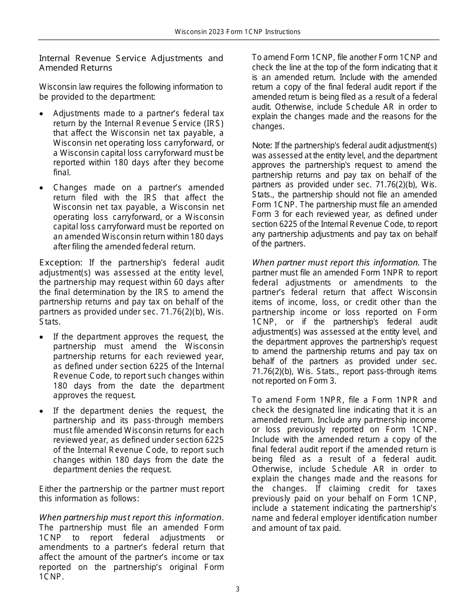 Instructions for Form 1CNP, IP-031 Composite Wisconsin Individual Incom - Wisconsin, Page 3