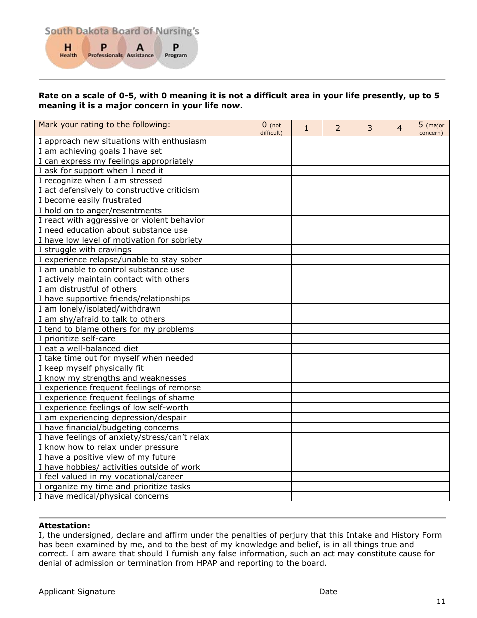 Initial Application - Health Professionals Assistance Program (Hpap) - South Dakota, Page 11