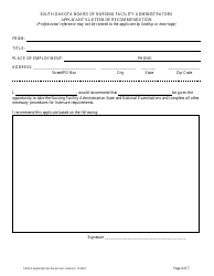 Application for Reciprocal Licensure - Board of Nursing Facility Administrators - South Dakota, Page 5
