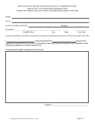 Application for Reciprocal Licensure - Board of Nursing Facility Administrators - South Dakota, Page 6