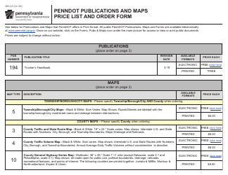 Document preview: Form OS-12 Penndot Sales Store Order Form - Pennsylvania