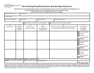 Document preview: Form DR1285 Non-participating Manufacturer Brands Reporting Form - Colorado