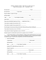 Annual Report Form - Tire Recycling Facility - New Mexico