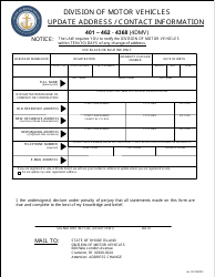 Document preview: Update Address/Contact Information - Rhode Island