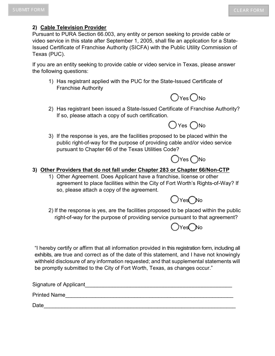 Public Service Provider Registration - City of Fort Worth, Texas, Page 4