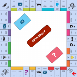 Document preview: Monopoly Board Template - Blue