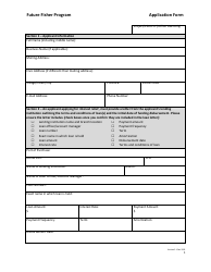 Document preview: Application Form - Future Fisher Program - Prince Edward Island, Canada