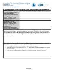 Application for Literacy/Dyslexia Endorsement Providers - Rhode Island, Page 3