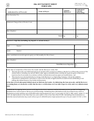 SBA Form 1050 SBA Settlement Sheet, Page 3