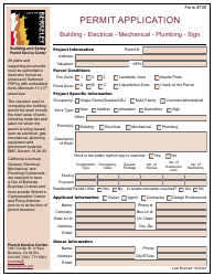 Document preview: Form 100 Permit Application - Building, Electrical, Mechanical, Plumbing - City of Berkeley, California