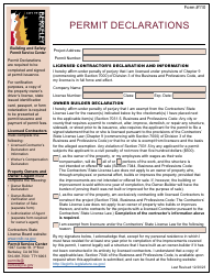 Document preview: Form 110 Permit Declarations - City of Berkeley, California