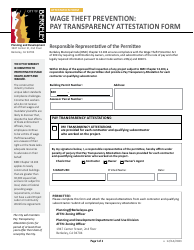 Document preview: Wage Theft Prevention: Pay Transparency Attestation Form - City of Berkeley, California