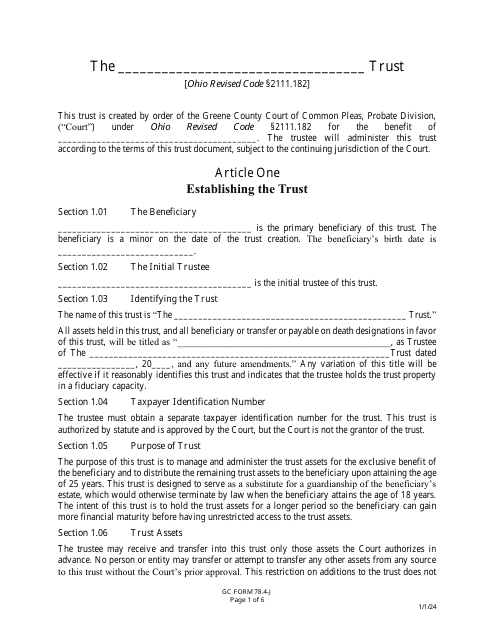 GC Form 78.4-J  Printable Pdf