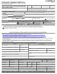 Form DOT ADM-3015IA Interagency Agreement Under $10,000 - California