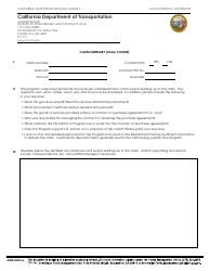 Document preview: Form DOT ADM-0006 Claim Summary (Under $10,000) - California