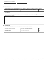 Form DOT ADM-0006 Claim Summary (Under $10,000) - California, Page 2