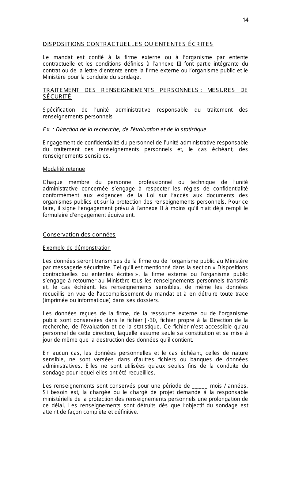 Cadre De Gestion DES Sondages Aupres DES Personnes - Quebec, Canada (French), Page 14