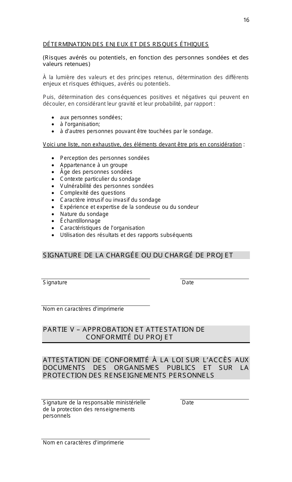 Cadre De Gestion DES Sondages Aupres DES Personnes - Quebec, Canada (French), Page 16