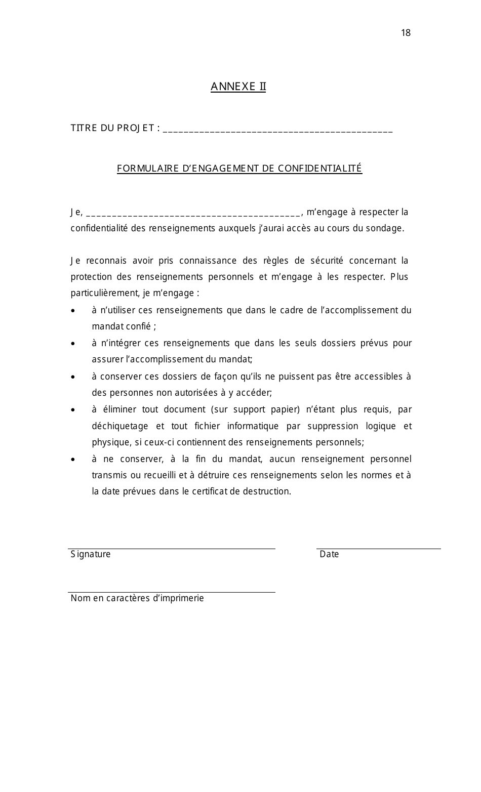 Cadre De Gestion DES Sondages Aupres DES Personnes - Quebec, Canada (French), Page 18