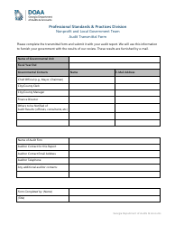 Document preview: Nonprofit and Local Government Team Audit Transmittal Form - Georgia (United States)