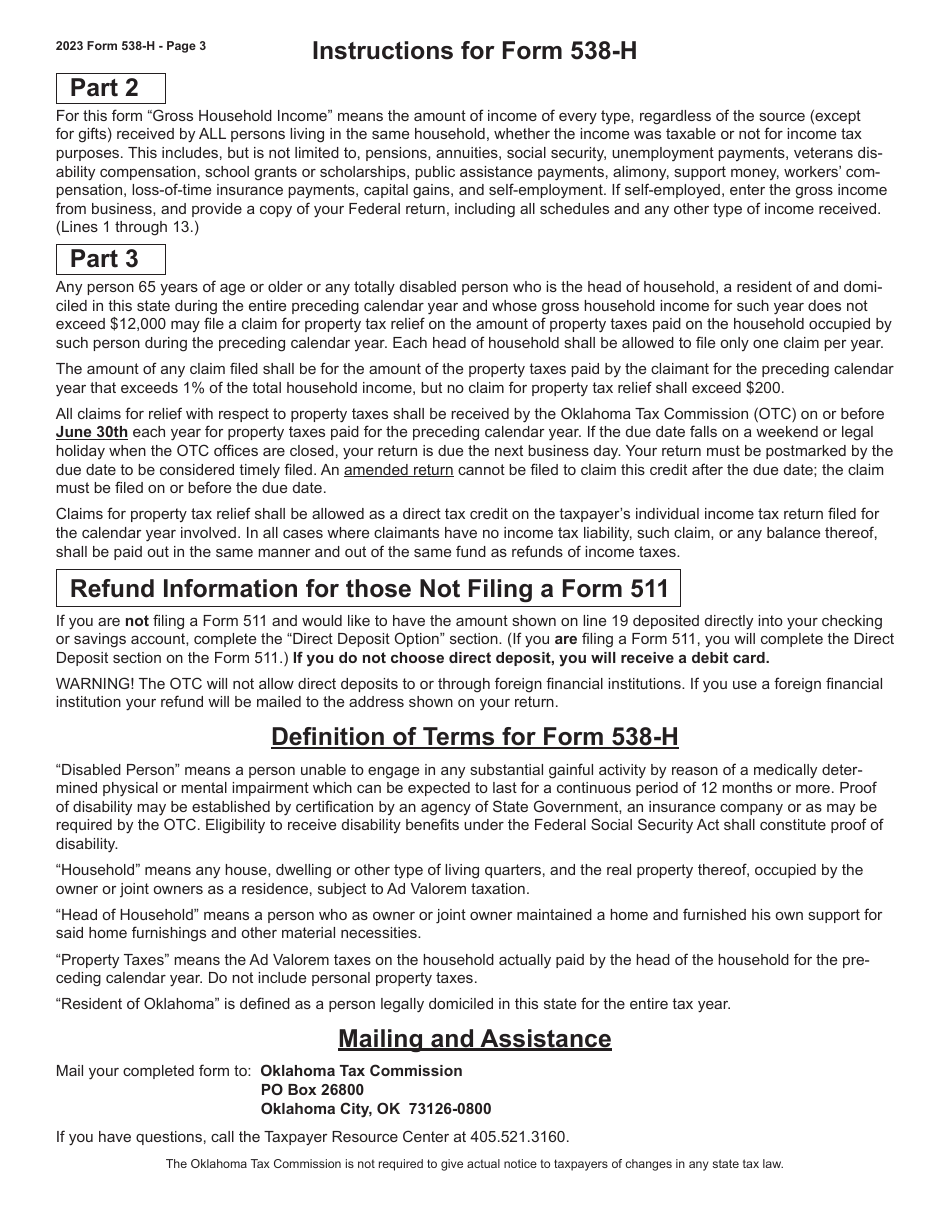 Form 538 H Download Fillable Pdf Or Fill Online Claim For Credit Or Refund Of Property Tax 5079