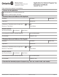 Form ON00530E Application for Ontario Propane Tax Exemption Certificate - Ontario, Canada, Page 2