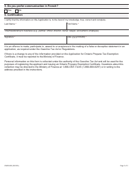 Form ON00530E Application for Ontario Propane Tax Exemption Certificate - Ontario, Canada, Page 3