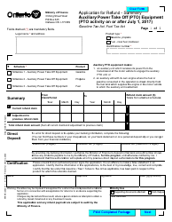 Form 9988E Application for Refund Auxiliary Power Take off (Pto) Equipment (Pto Activity on or After July 1, 2017) - Ontario, Canada, Page 3