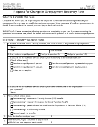 Form SSA-634 Request for Change in Overpayment Recovery Rate