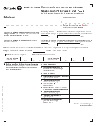 Forme 0546F Demande De Remboursement Usage Exonere De Taxe (Teu) - Ontario, Canada (French), Page 4